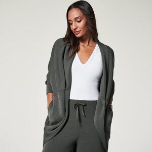 Spanx Airluxe Green Cacoon Open Front Cardigan Sz M/L Modal blend